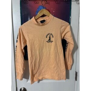 70s Bourbon Street New Orleans Jazz Birthplace Long Sleeve T Shirt Peach Womens